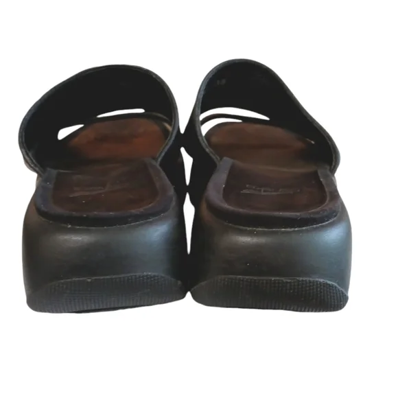 DANSKO Double Strap QuiltedLeather Slip On Comfort Slide Wedge Sandal Black 8